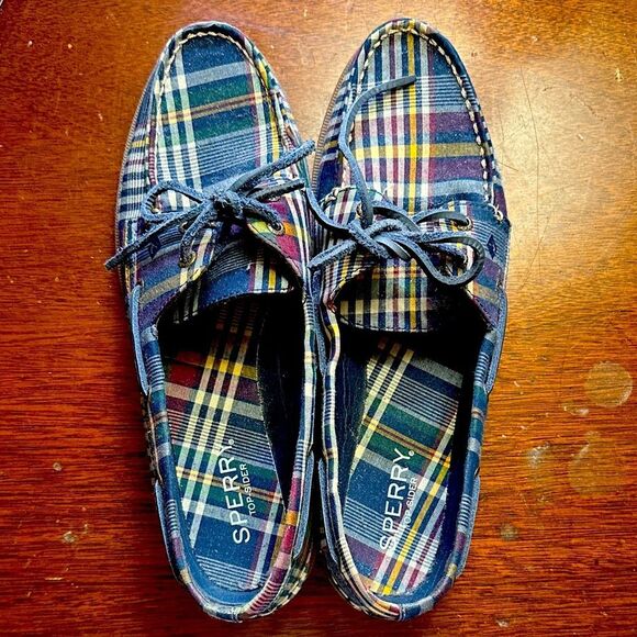 Sperry Multicolor Plaid Boat Shoes - Picture 1 of 3